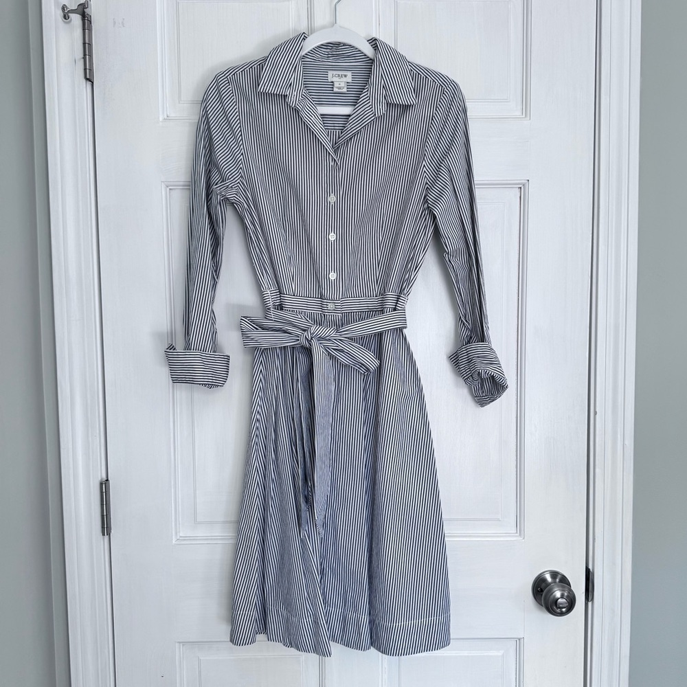 J Crew Striped Shirtdress Size 0